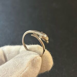 Vintage sterling 925 silver dolphin ring size 7